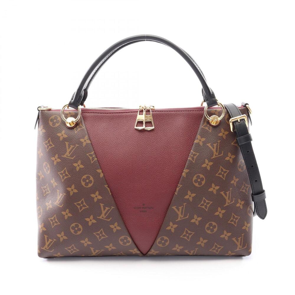 Louis Vuitton V Tote MM Monogram 2-Way Bag/Handbag, Coated Canvas and Leather...